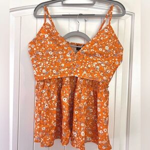 Cider orange two piece crop top and skirt set large BRAND NEW
